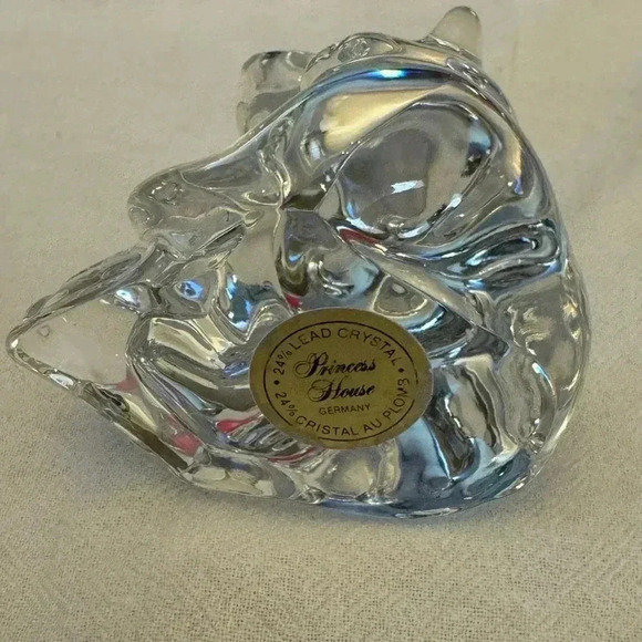 Princess House Crystal Glass Bear Figurine Paper Weight Decoration Germany VTG - Picture 7 of 10